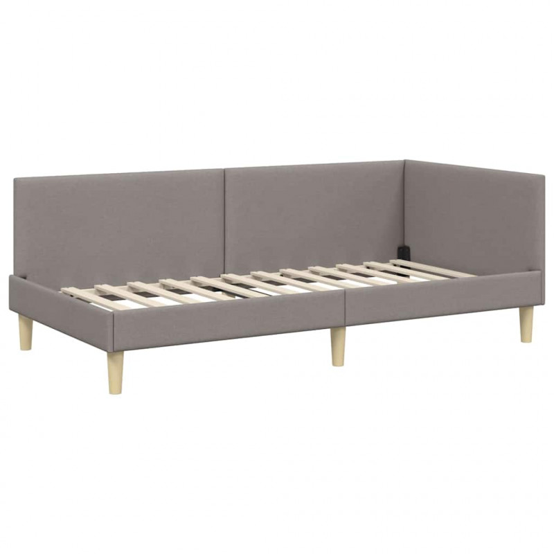Rama łóżka narożnego Z zagłówkiem Ciemnoszary 90 cm x 200 cm