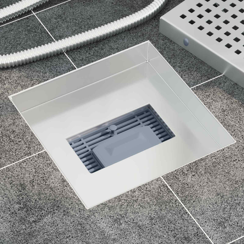 Odpływ prysznicowy w kropki Srebrny 20 x 20 cm