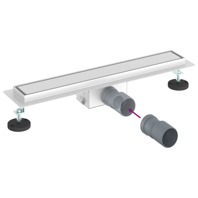 2 w 1 Odwodnienie prysznicowe Srebrny 50 cm Stal nierdzewna 304