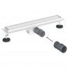 2 w 1 Odwodnienie prysznicowe Srebrny 60 cm Stal nierdzewna 304
