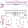 2 w 1 Odwodnienie prysznicowe Srebrny 60 cm Stal nierdzewna 304