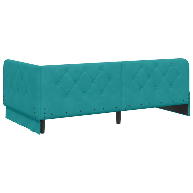Rama łóżka narożnego Turkusowy 100 x 200 cm Aksamit