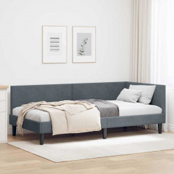 Rama łóżka narożnego Ciemnoszary 80 cm x 200 cm Aksamit