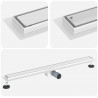 2 w 1 Odwodnienie prysznicowe Srebrny 90 cm Stal nierdzewna 304