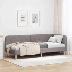 Rama łóżka narożnego Ciemnoszary 80 x 200 cm tkanina