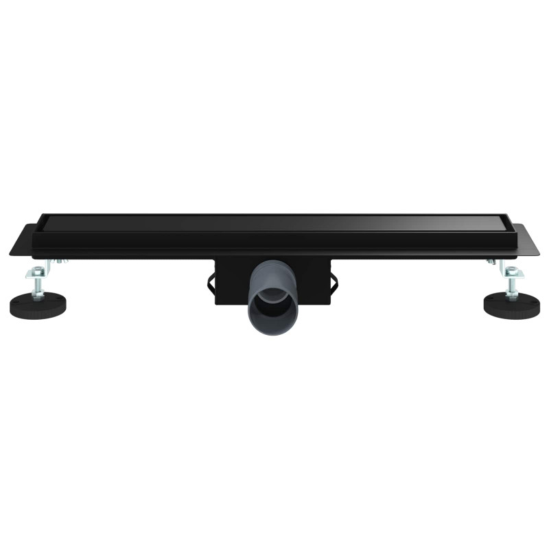 2 w 1 Odwodnienie prysznicowe Czarny 60 cm Stal nierdzewna 304