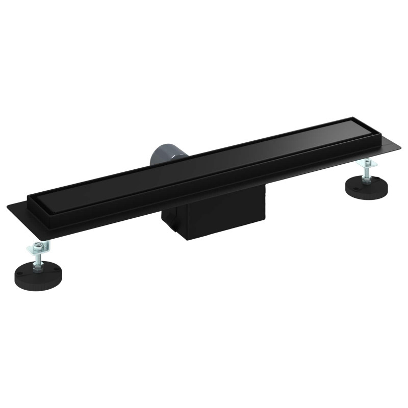 2 w 1 Odwodnienie prysznicowe Czarny 60 cm Stal nierdzewna 304