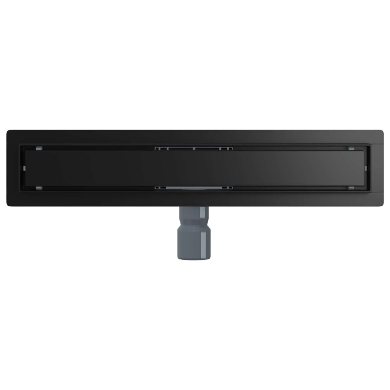 2 w 1 Odwodnienie prysznicowe Czarny 60 cm Stal nierdzewna 304