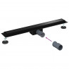 2 w 1 Odwodnienie prysznicowe Czarny 70 cm Stal nierdzewna 304