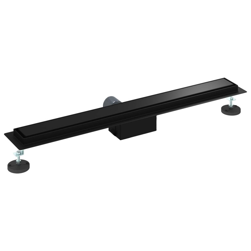 2 w 1 Odwodnienie prysznicowe Czarny 80 cm Stal nierdzewna 304