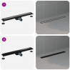 2 w 1 Odwodnienie prysznicowe Czarny 80 cm Stal nierdzewna 304