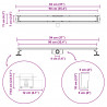 2 w 1 Odwodnienie prysznicowe Czarny 90 cm Stal nierdzewna 304