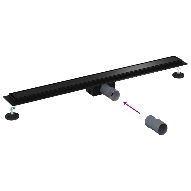 2 w 1 Odwodnienie prysznicowe Czarny 100 cm Stal nierdzewna 304