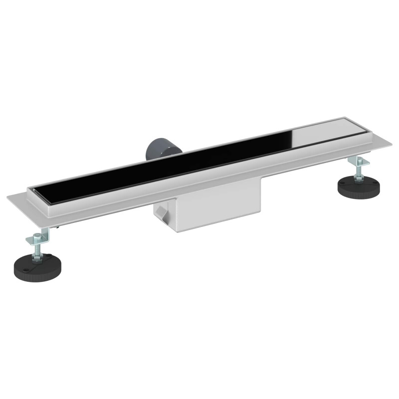 Odwodnienie prysznicowe z osłoną szklaną Czarny 60 cm