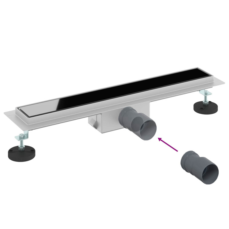 Odwodnienie prysznicowe z osłoną szklaną Czarny 60 cm