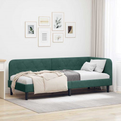 Rama łóżka narożnego Ciemna zieleń 80 x 200 cm Aksamit
