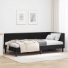 Rama łóżka narożnego Z zagłówkiem Czarny 90 cm x 200 cm Aksamit