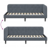 Rama łóżka narożnego Ciemnoszary 90 x 190 cm Aksamit