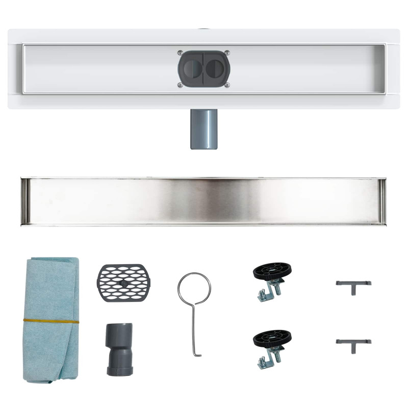 Odpływ prysznicowy 2 w 1 z syfonem 360° Srebrny