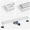Odpływ prysznicowy 2 w 1 z syfonem 360° Srebrny 60 cm