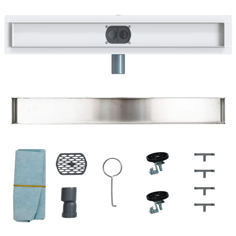 Odpływ prysznicowy 2 w 1 z syfonem 360° Srebrny 60 cm