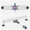 Odpływ prysznicowy 2 w 1 z syfonem 360° Srebrny 60 cm