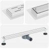 Odpływ prysznicowy 2 w 1 z syfonem 360° Srebrny 70 cm