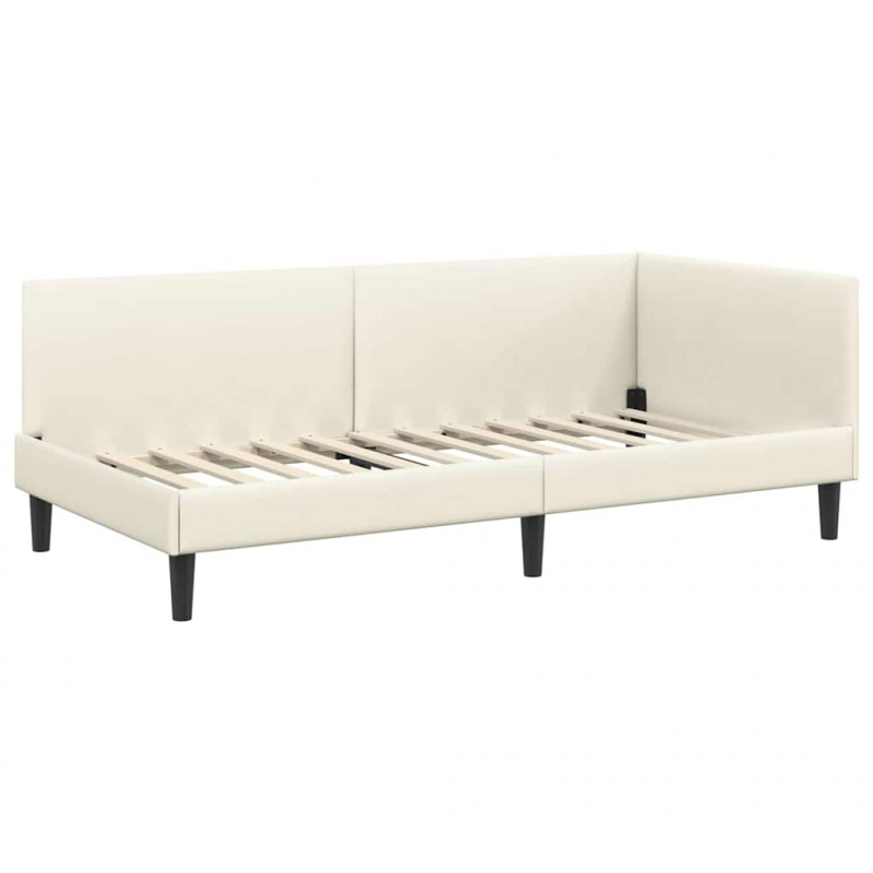 Rama łóżka narożnego Kremowy 100 cm x 200 cm Aksamit