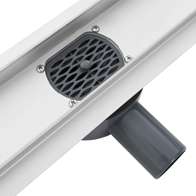 Odpływ prysznicowy 2 w 1 z syfonem 360° Srebrny 90 cm
