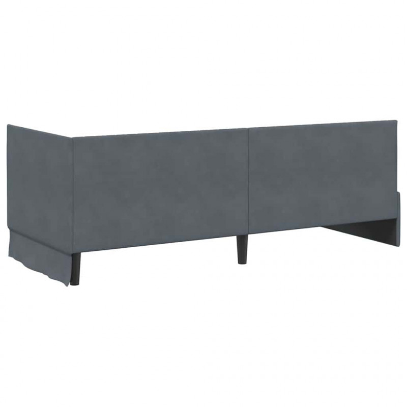 Rama łóżka narożnego Ciemnoszary 80 cm x 200 cm Aksamit