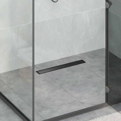 Odpływ prysznicowy 2 w 1 z syfonem 360° Czarny 50 cm