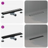 Odpływ prysznicowy 2 w 1 z syfonem 360° Czarny 50 cm