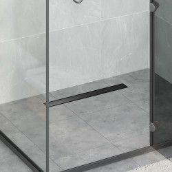 Odpływ prysznicowy 2 w 1 z syfonem 360° Czarny 60 cm