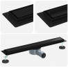 Odpływ prysznicowy 2 w 1 z syfonem 360° Czarny 60 cm
