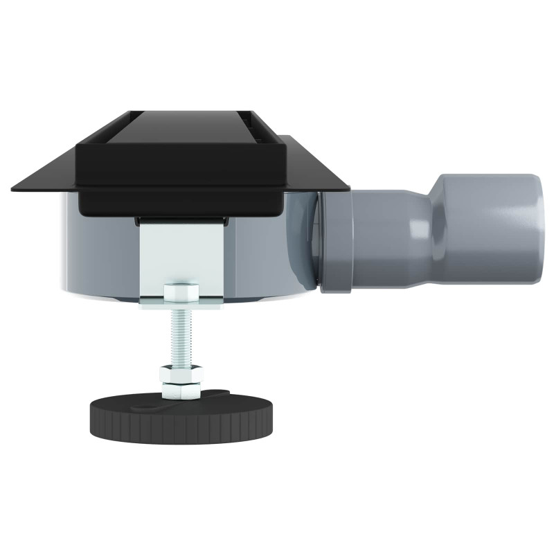 Odpływ prysznicowy 2 w 1 z syfonem 360° Czarny 60 cm