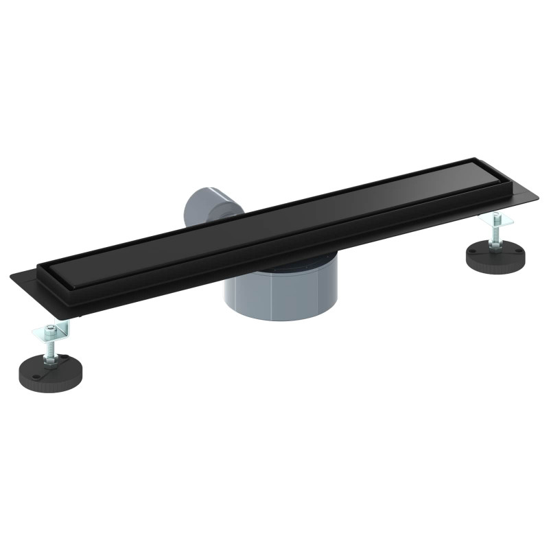 Odpływ prysznicowy 2 w 1 z syfonem 360° Czarny 60 cm