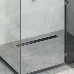Odpływ prysznicowy 2 w 1 z syfonem 360° Czarny 70 cm