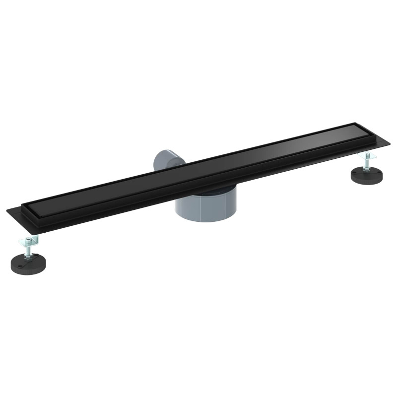 Odpływ prysznicowy 2 w 1 z syfonem 360° Czarny 70 cm