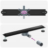 Odpływ prysznicowy 2 w 1 z syfonem 360° Czarny 70 cm