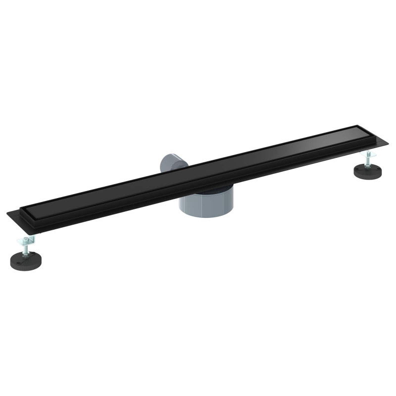 Odpływ prysznicowy 2 w 1 z syfonem 360° Czarny 80 cm