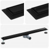 Odpływ prysznicowy 2 w 1 z syfonem 360° Czarny 90 cm