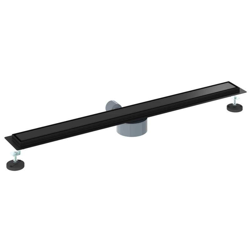 Odpływ prysznicowy 2 w 1 z syfonem 360° Czarny 90 cm