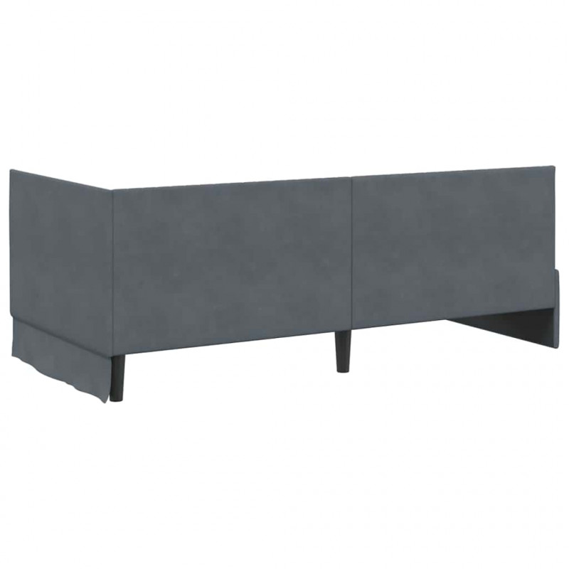 Rama łóżka narożnego Ciemnoszary 90 cm x 200 cm Aksamit