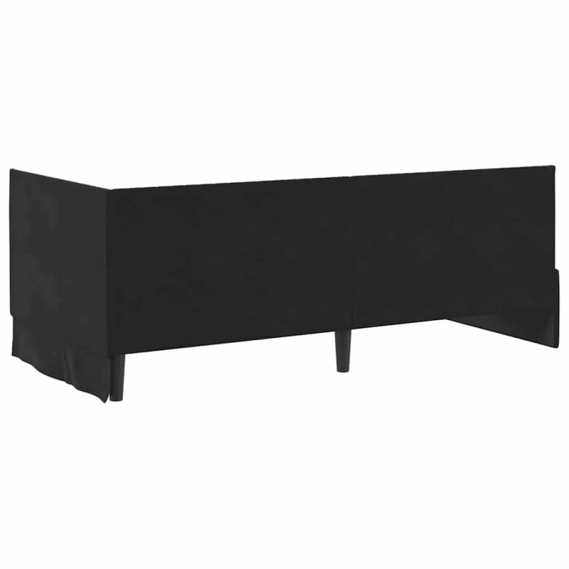 Rama łóżka narożnego Z zagłówkiem Czarny 90 cm x 200 cm Aksamit