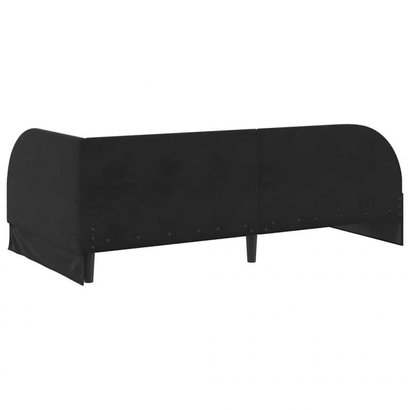 Rama łóżka narożnego Z zagłówkiem Czarny 80 cm x 200 cm Aksamit