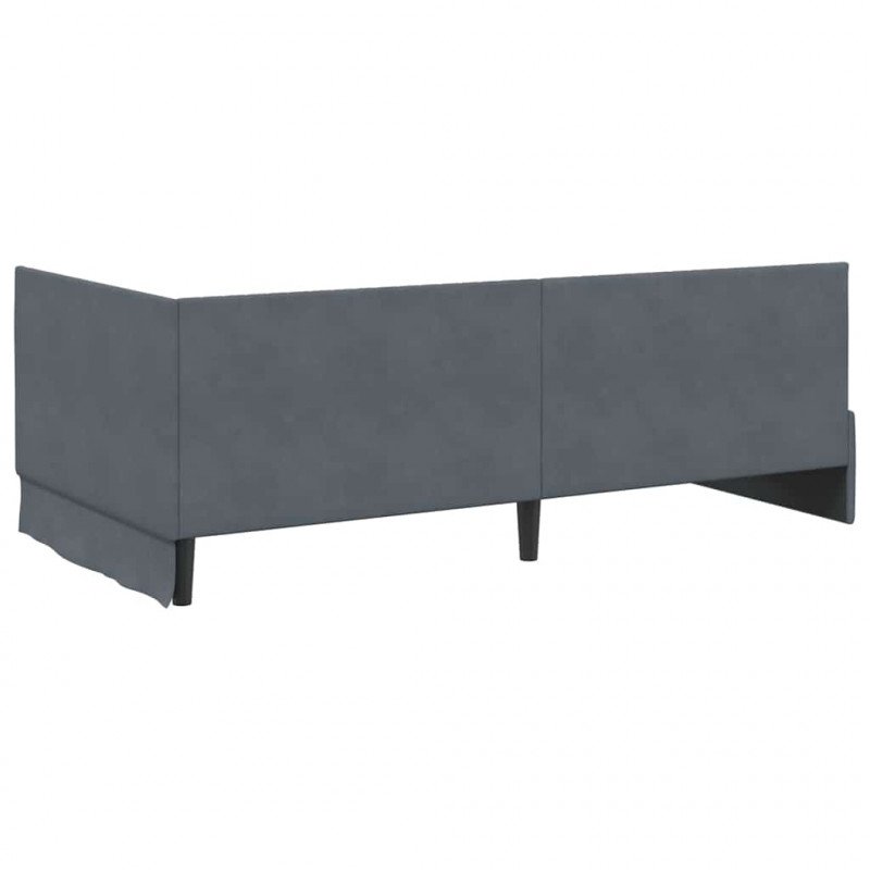 Rama łóżka narożnego Ciemnoszary 100 cm x 200 cm Aksamit