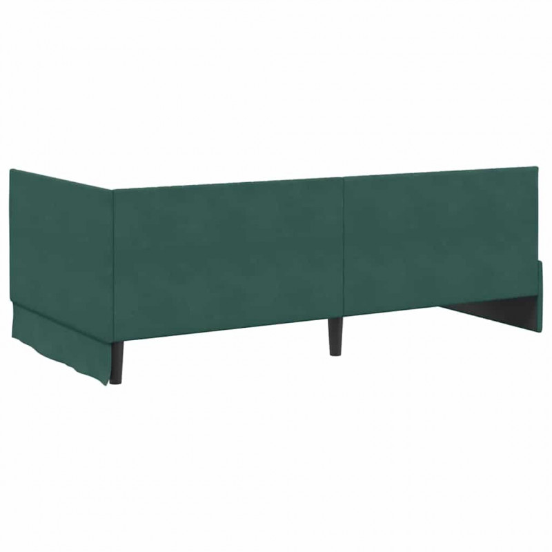 Rama łóżka narożnego Ciemna zieleń 100 cm x 200 cm Aksamit