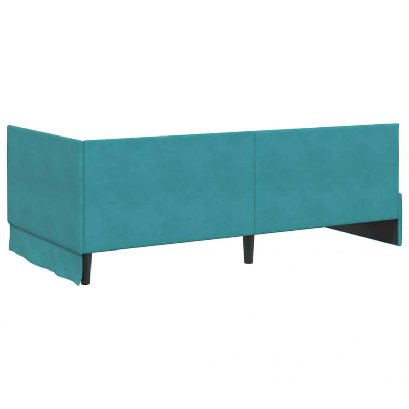 Rama łóżka narożnego Turkusowy 100 cm x 200 cm Aksamit