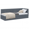 Rama łóżka narożnego Ciemnoszary 80 cm x 200 cm Aksamit