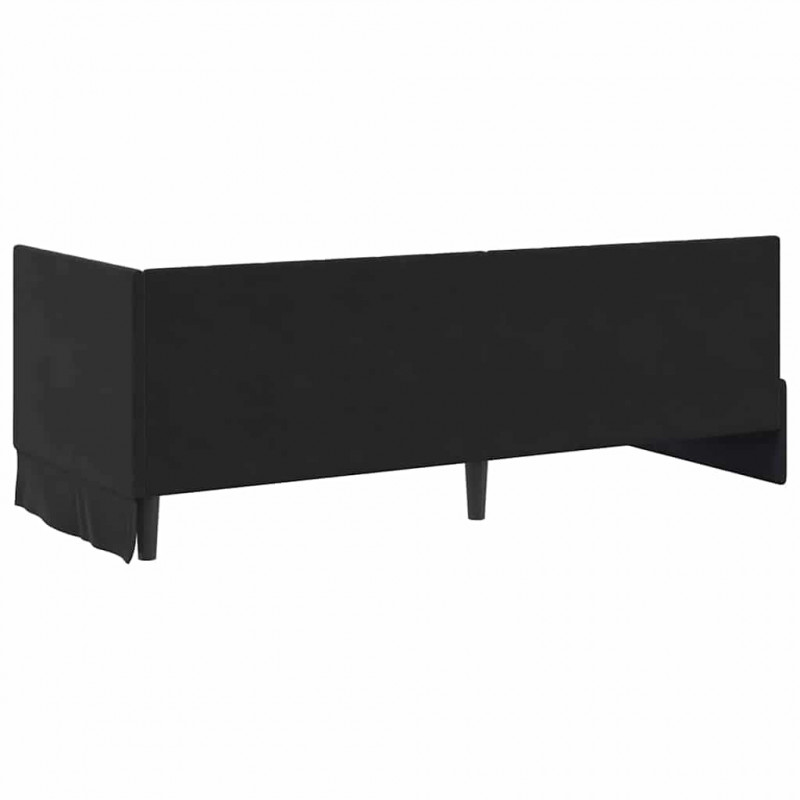 Rama łóżka narożnego Z zagłówkiem Czarny 80 cm x 200 cm Aksamit